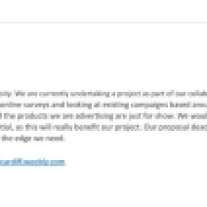 email we sent to few charities in Cardiff