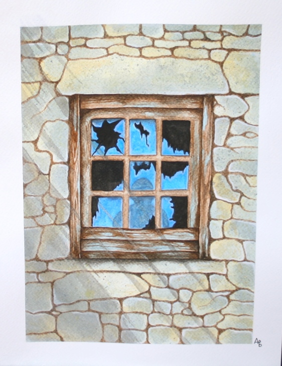 Ayu Baker - Broken window - Watercolour - April 2014