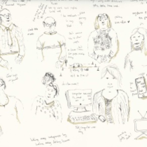 Sketches of a conversation Azlheimer's patients © Ayu Baker, 2016